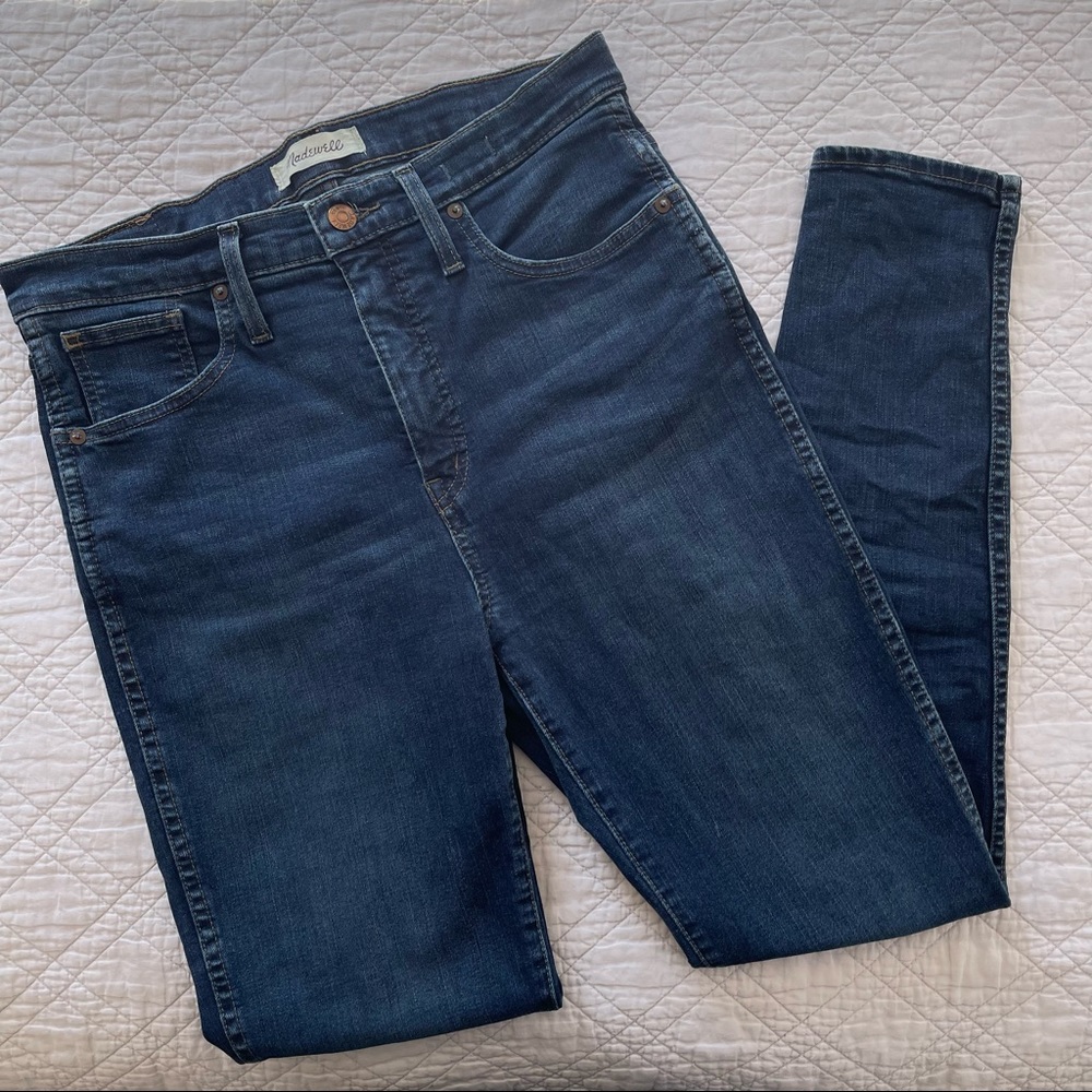MADEWELL 10" High Rise Skinny Jeans Hayes Dark Blue Wash size 29